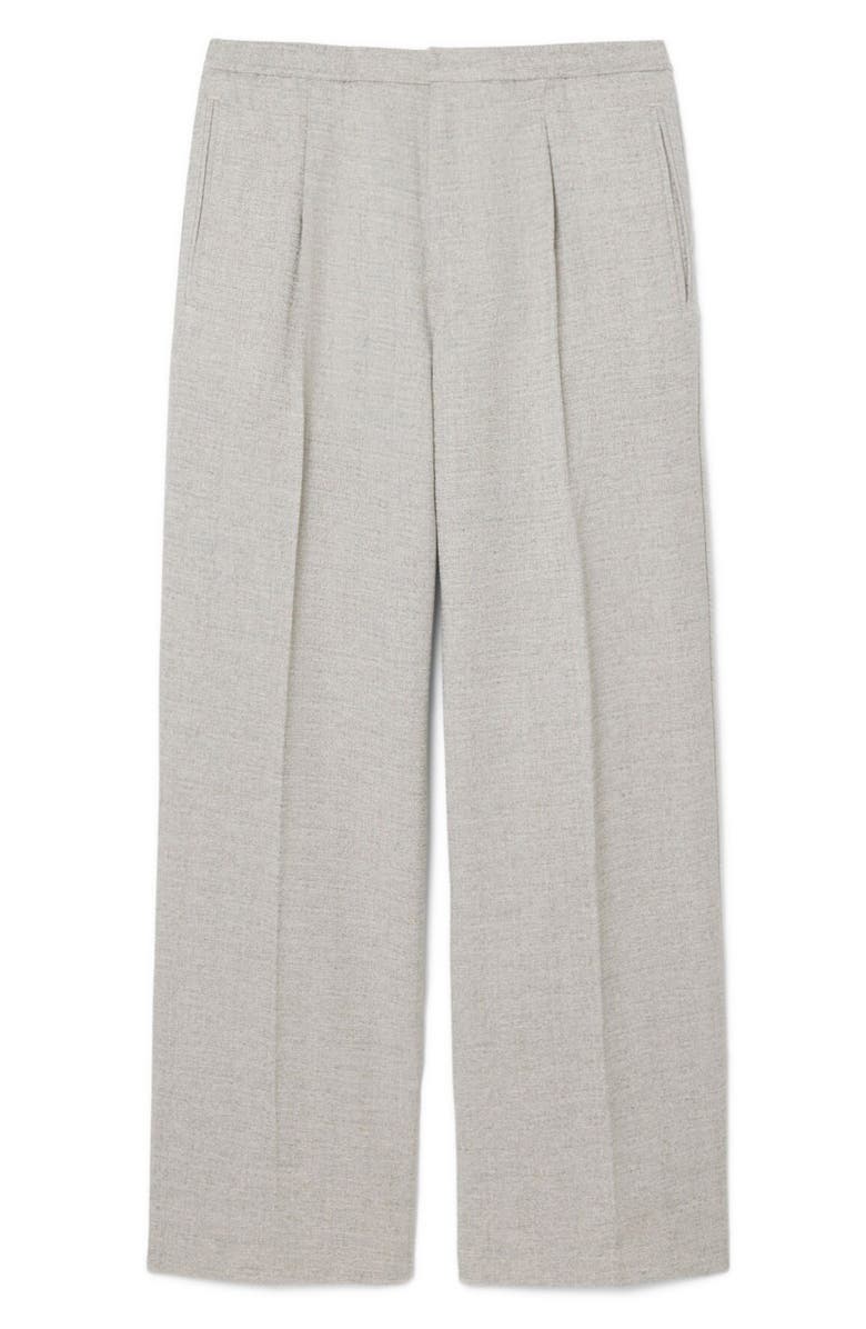 Lacoste Pleated Relaxed Straight Leg Pants, Main, color, Grey Chine