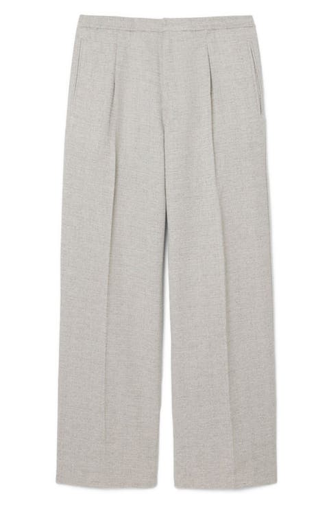 Pleated Relaxed Straight Leg Pants