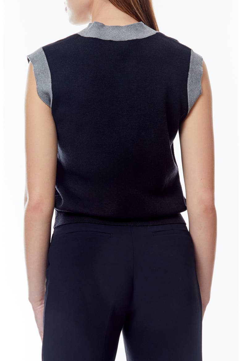 Ann Crop Sweater Vest, Alternate, color, BLACK/ HEATHER GRAY