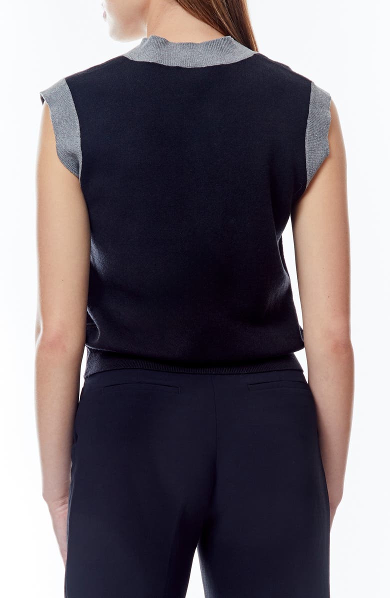 BY DESIGN Ann Crop Sweater Vest, Alternate, color, Black/ Heather Gray