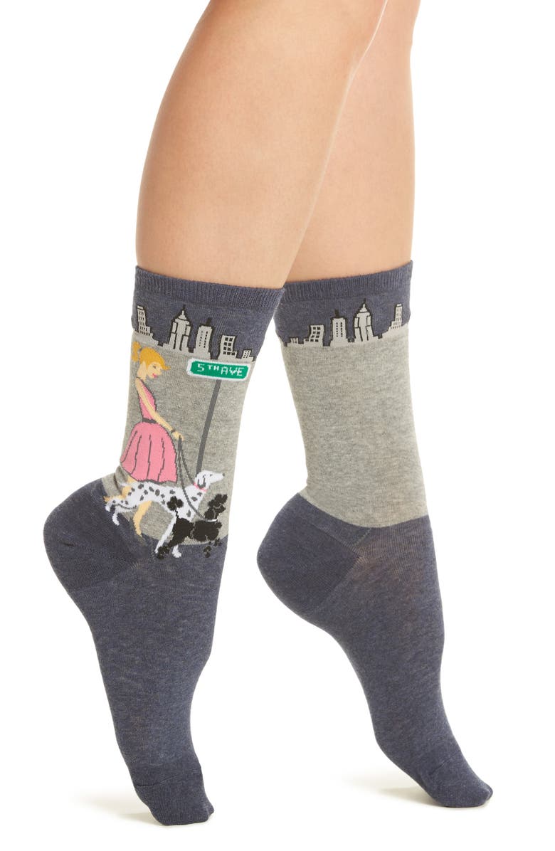 Hot Sox Dog Walker Crew Socks, Main, color, 