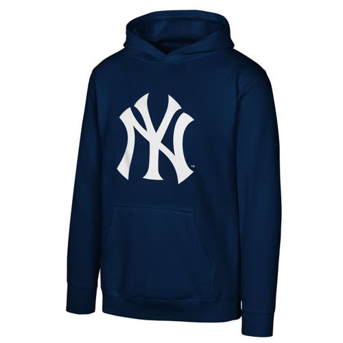 Outerstuff Kids'  Youth  Navy New York Yankees Primary Logo Pullover Hoodie In Blue