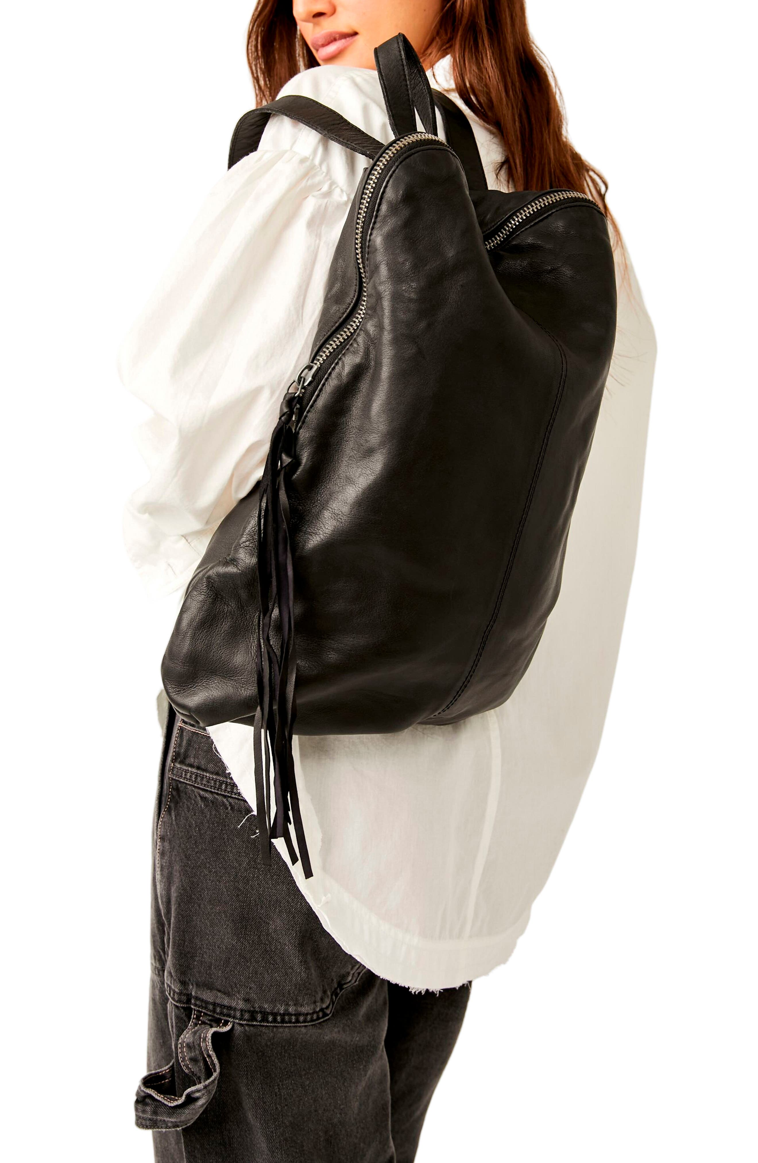 Urban Outfitters WTF Goldie Leather Backpack, Alternate, color, Black
