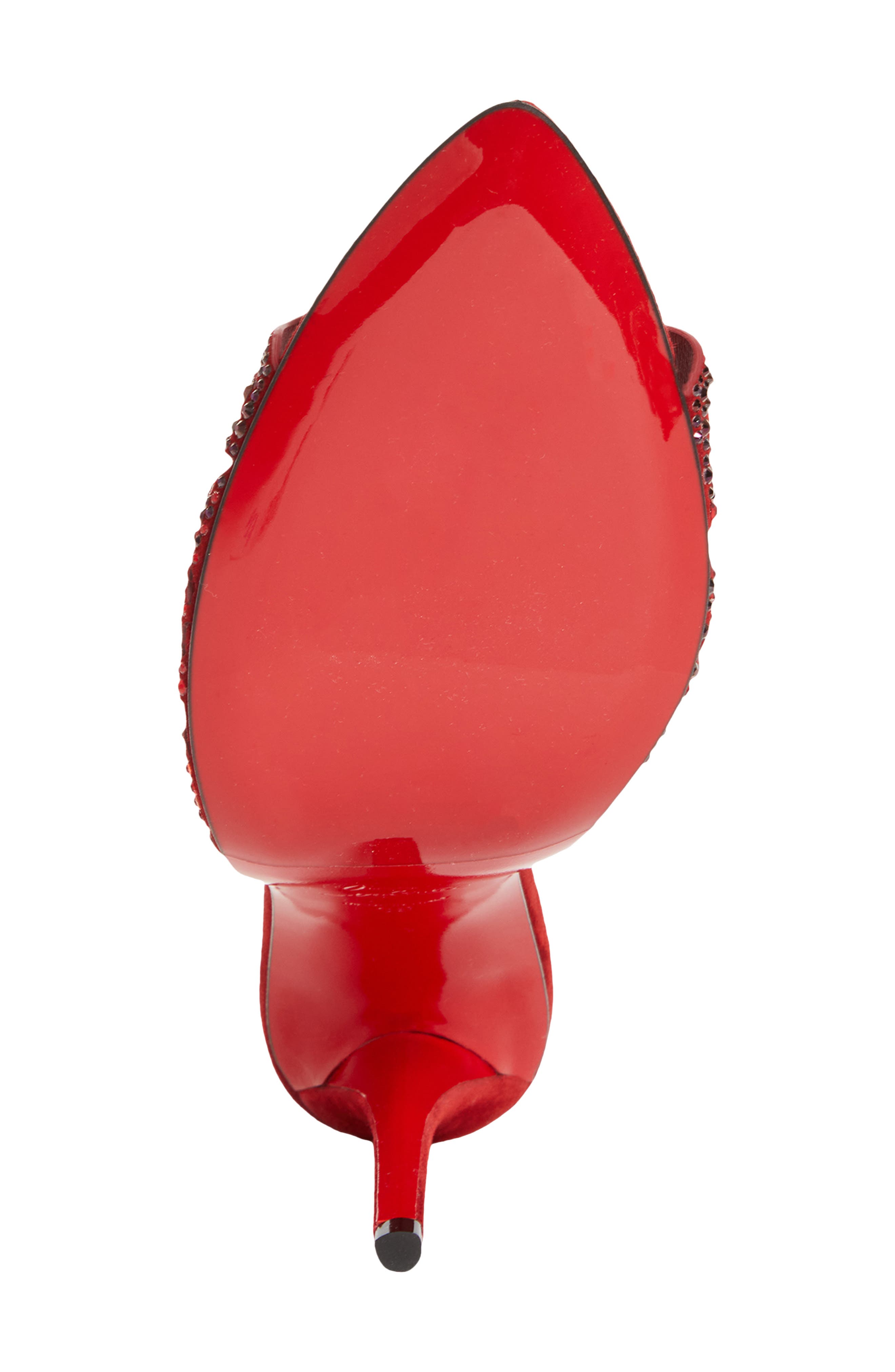 Christian Louboutin Lasera Ombré Crystal Embellished Slide Sandal, Alternate, color, Fever/ Mix Degrade