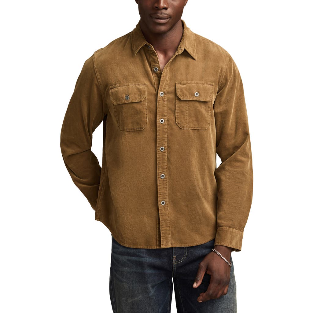 Lucky Brand Cotton Corduroy Button-up Utility Shirt In Brown