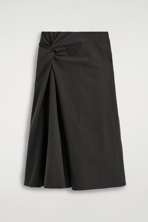 Twist-Detail Jersey Midi Skirt