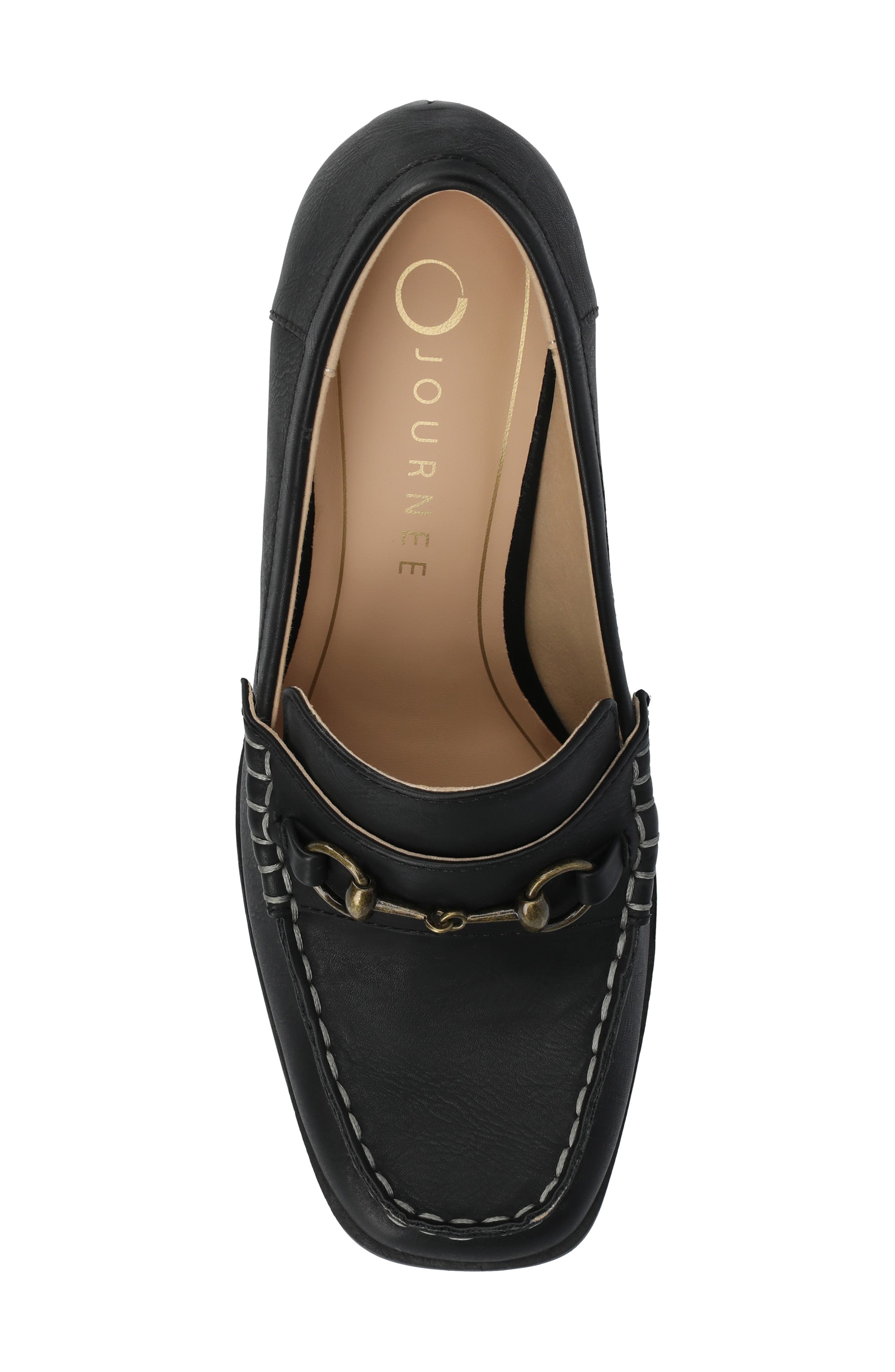 Journee Collection Aisha Moc Toe Loafer Pump, Alternate, color, Black