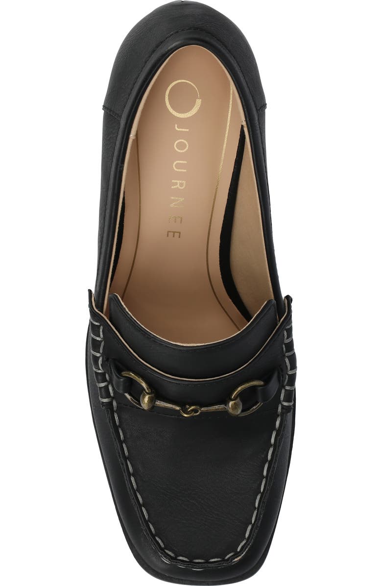 Journee Collection Aisha Moc Toe Loafer Pump, Alternate, color, Black