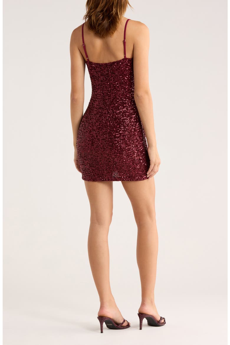 Sequin Minidress, Alternate, color, BURGUNDY SEQUINS