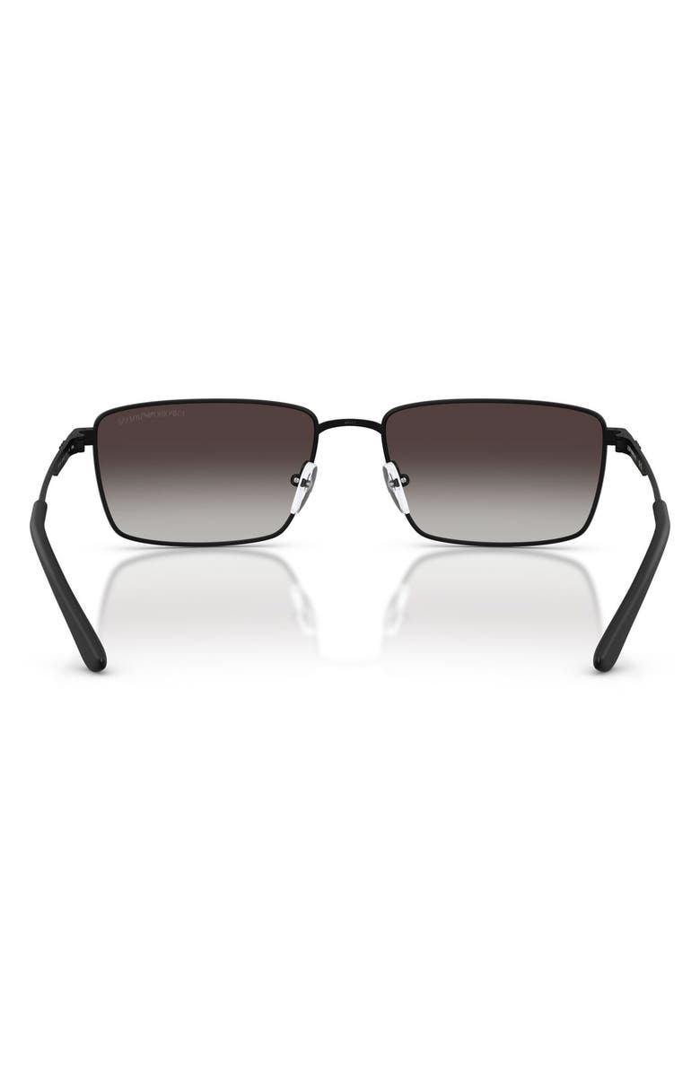 Emporio Armani 57mm Rectangular Sunglasses, Alternate, color, Matte Black / Grey Gradient