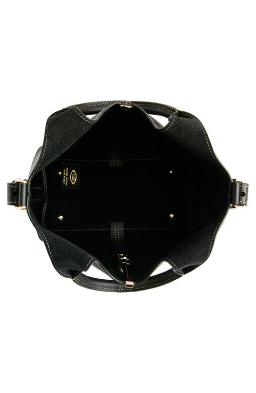 Tod's Mini Leather Shopping Bag Tote In Nero