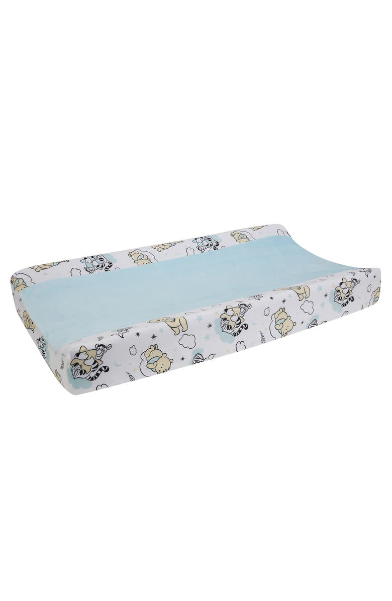Lambs & Ivy Disney Baby Winnie the Pooh Hugs Soft Minky Changing Pad Cover, Alternate, color, Blue
