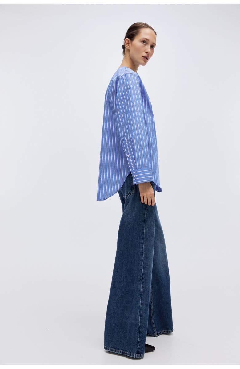 H&M Oversized cotton shirt, Alternate, color, Blue/Striped