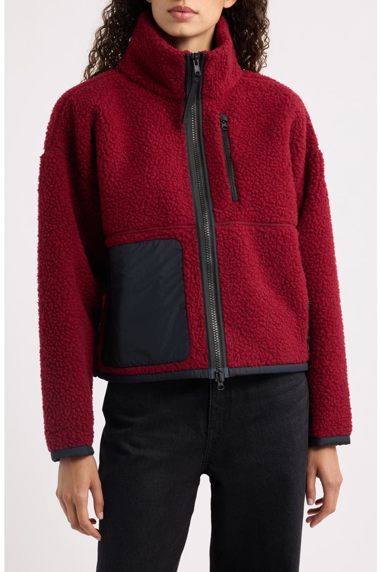 Simcoe Fleece Zip-Up Jacket, Main, color, BURNT VERMILLION