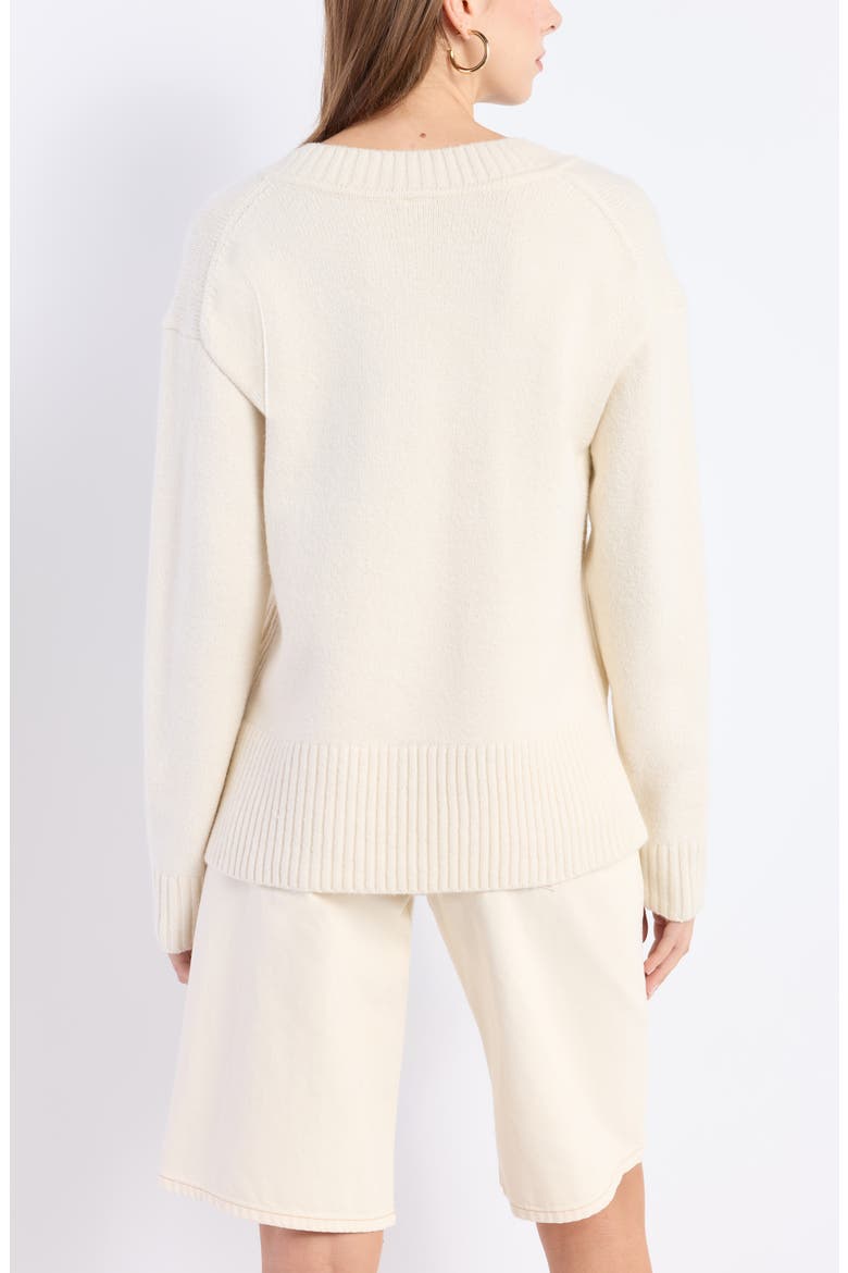 V-Neck Long Sleeve Sweater, Alternate, color, IVORY DOVE