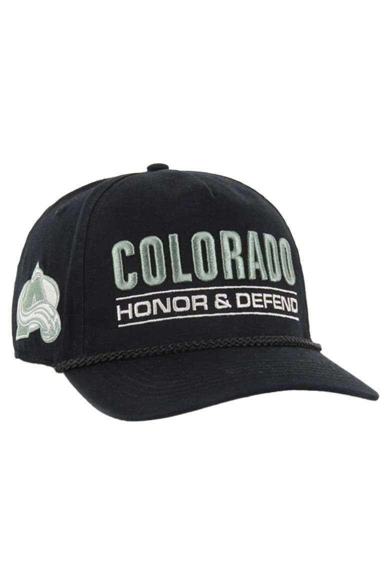 Men's '47 Black Colorado Avalanche OHT Military Appreciation Homeland Honor and Defend Hitch Adjustable Hat, Main, color, Black