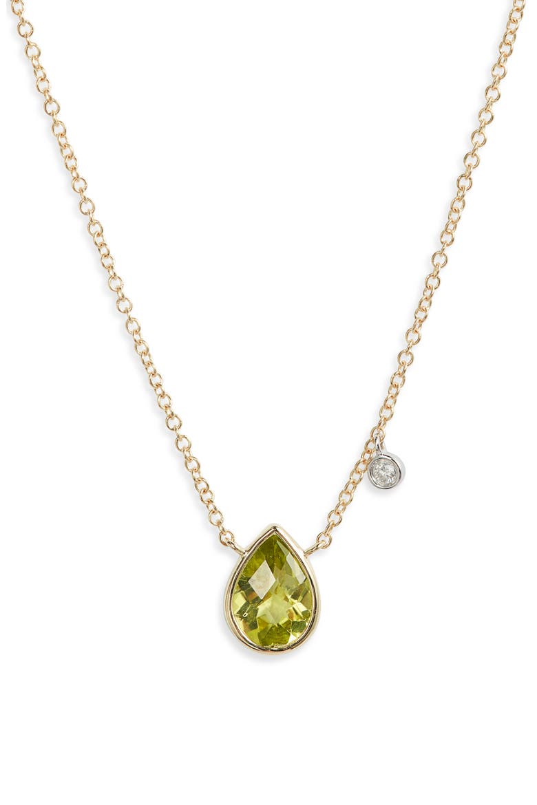 Peridot Pendant Necklace, Main, color, YELLOW