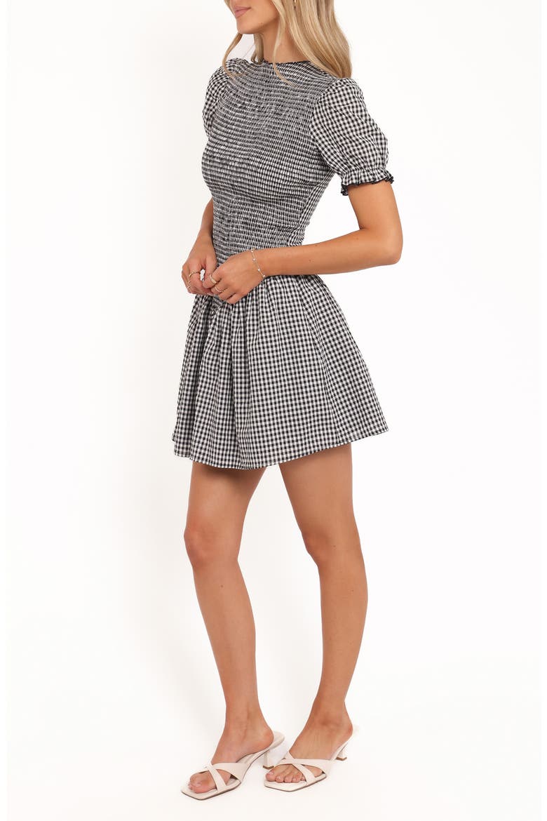 Celine Minidress, Alternate, color, BLACK GINGHAM