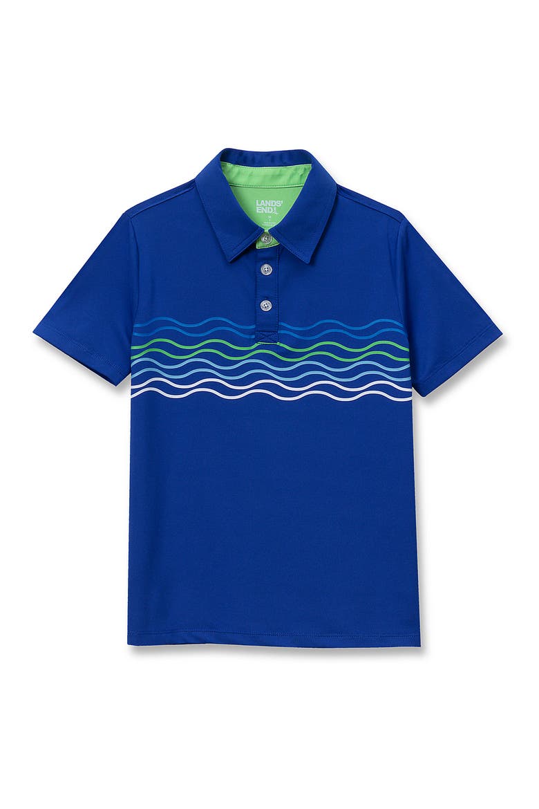 Boys Short Sleeve Performance Polo, Main, color, Wavy/Nautical Blue