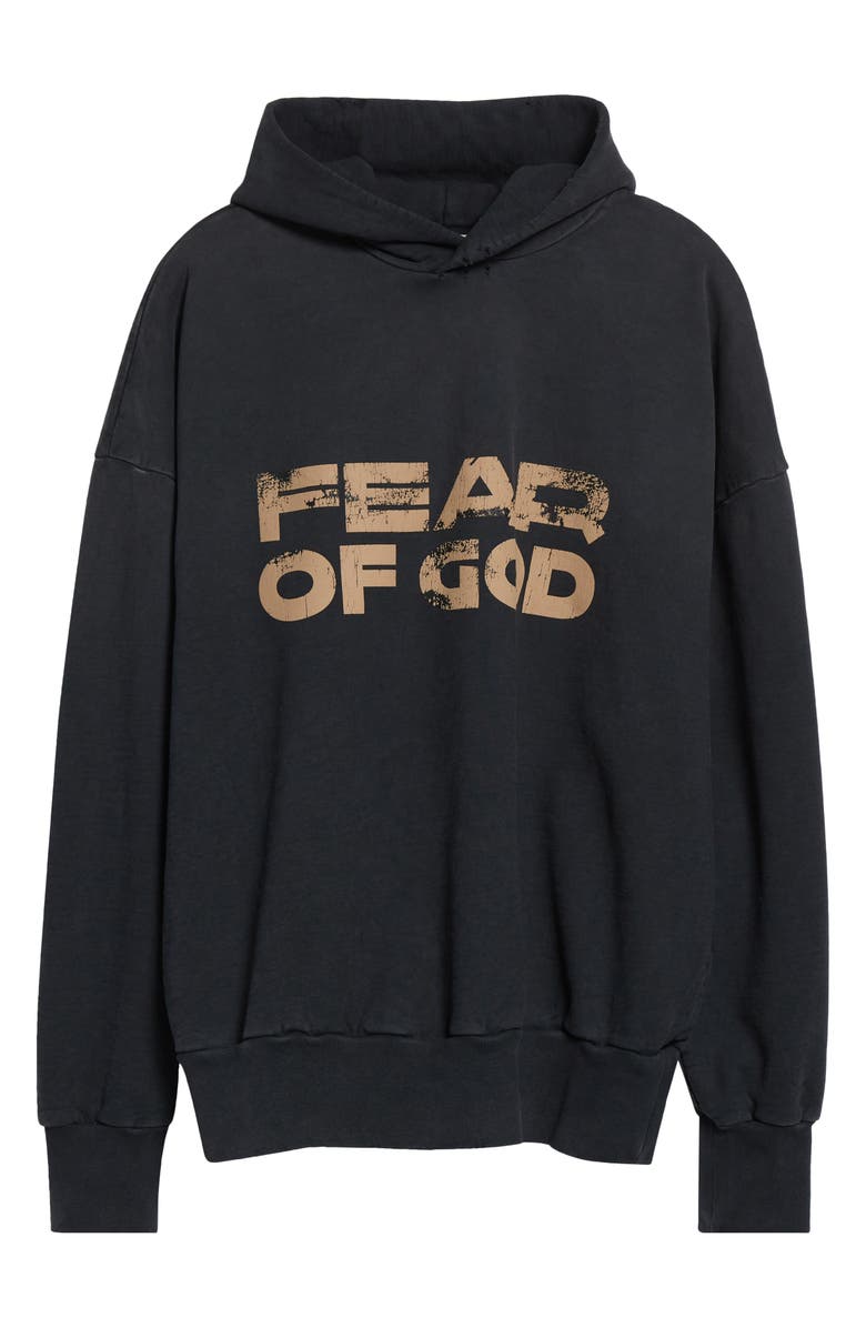 Fear of God Logo Graphic Hoodie, Main, color, Black Black