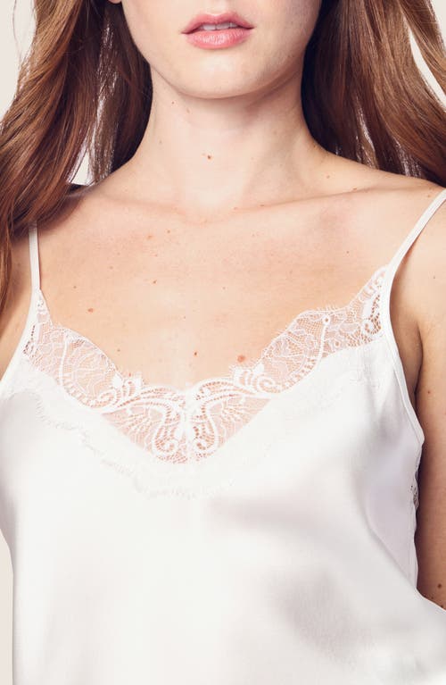 PETITE PLUME PETITE PLUME LACE TRIM MULBERRY SILK NIGHTGOWN 
