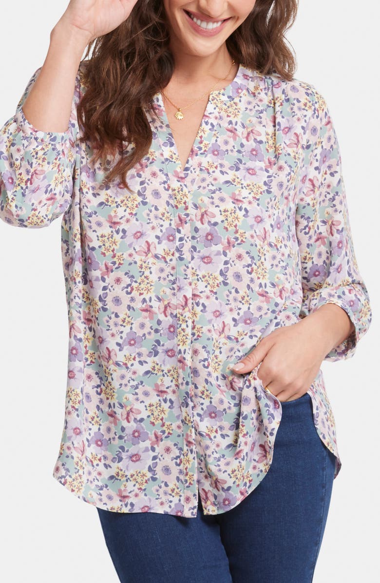 NYDJ Pintuck Blouse, Main, color, Michaela