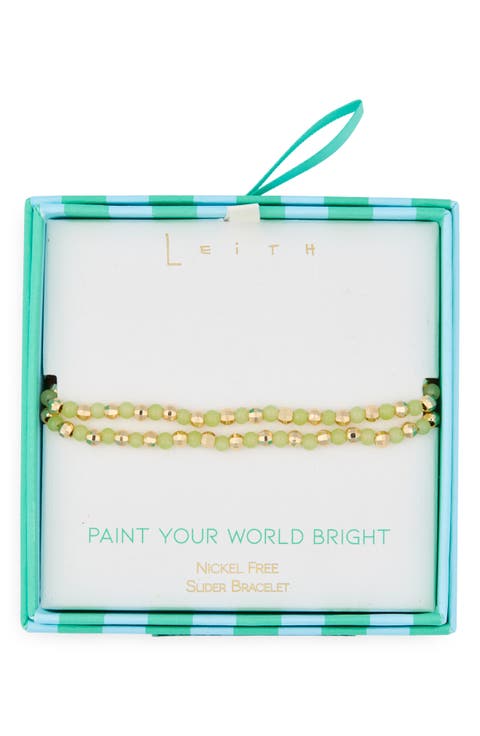 Beaded 2-Row Slider Bracelet