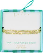 Leith Beaded 2-Row Slider Bracelet