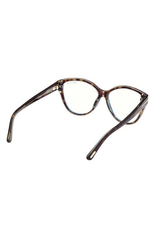 Tom Ford 54mm Cat Eye Blue Light Blocking Optical Glasses In Multi