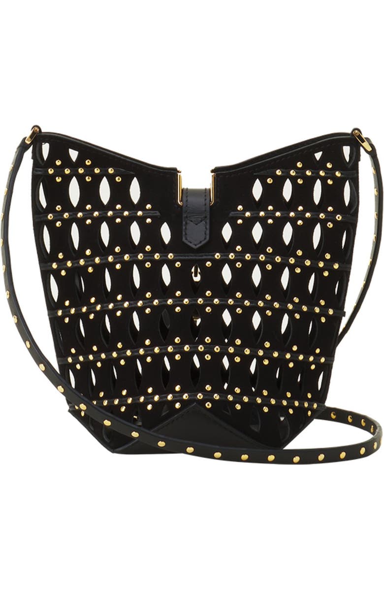 Lanvin Catch Nano By Lanvin Bucket Bag In Suede, Alternate, color, Black/Gold