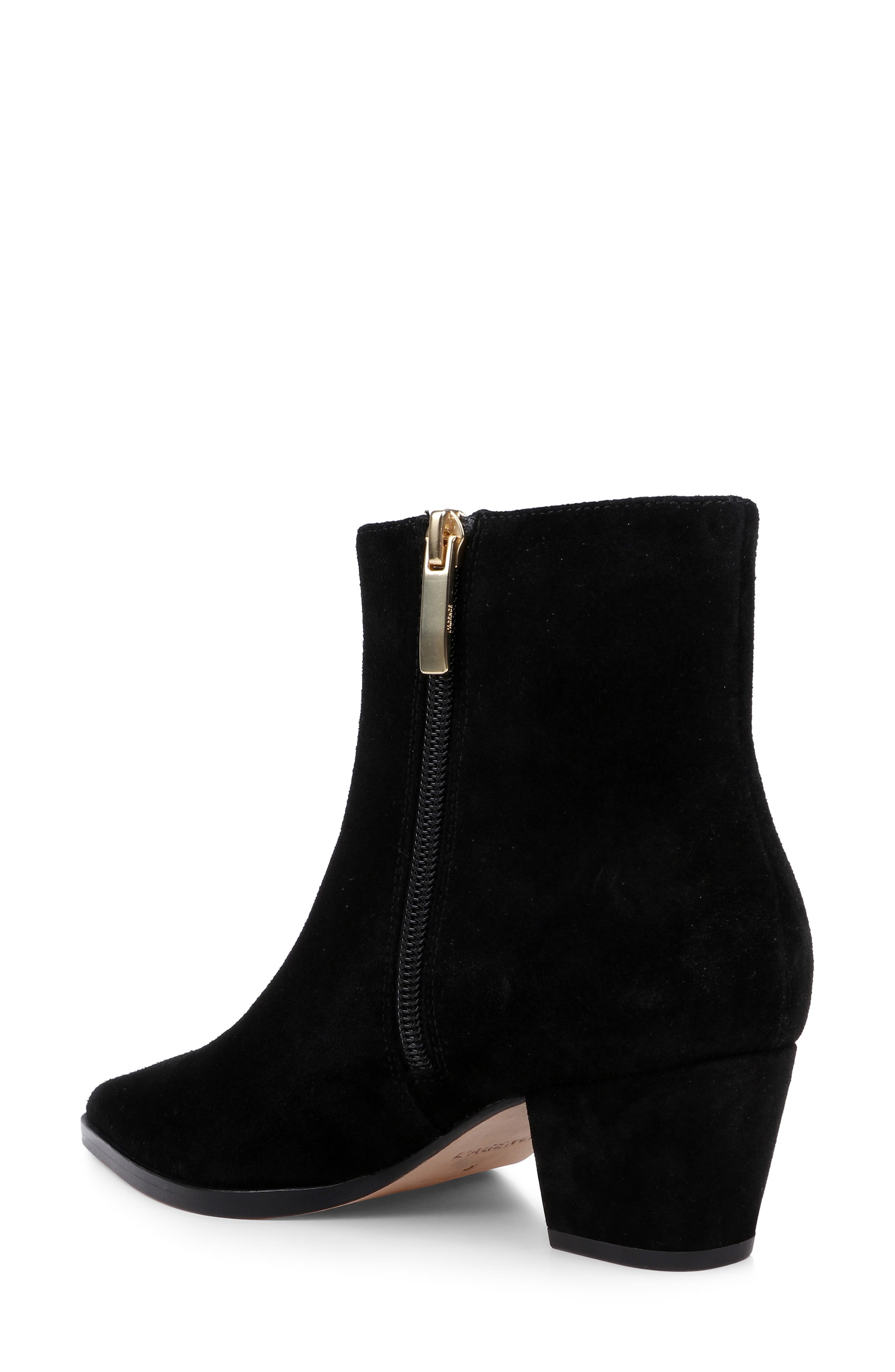 Vesey Pointed Toe Bootie, Alternate, color, BLACK SUEDE