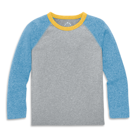 Kids Heathered Long Sleeve Baseball Tee