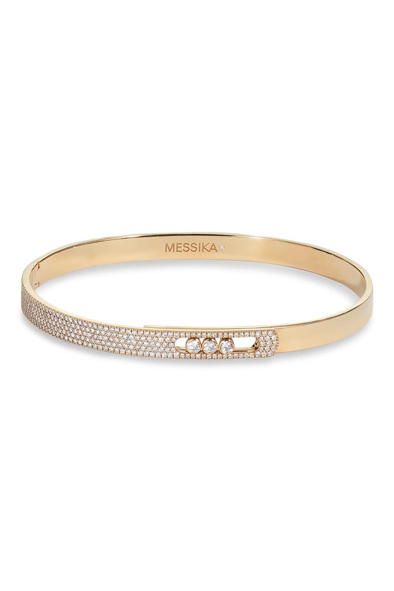 Move Noa Pavé Diamond Bangle, Main, color, YELLOW GOLD