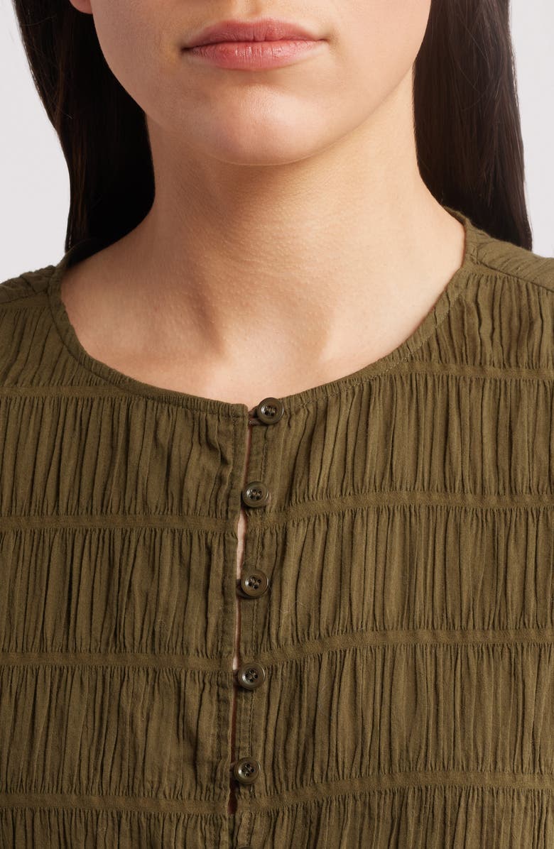 FRAME The Smocked Button & Loop Tank, Alternate, color, Juniper