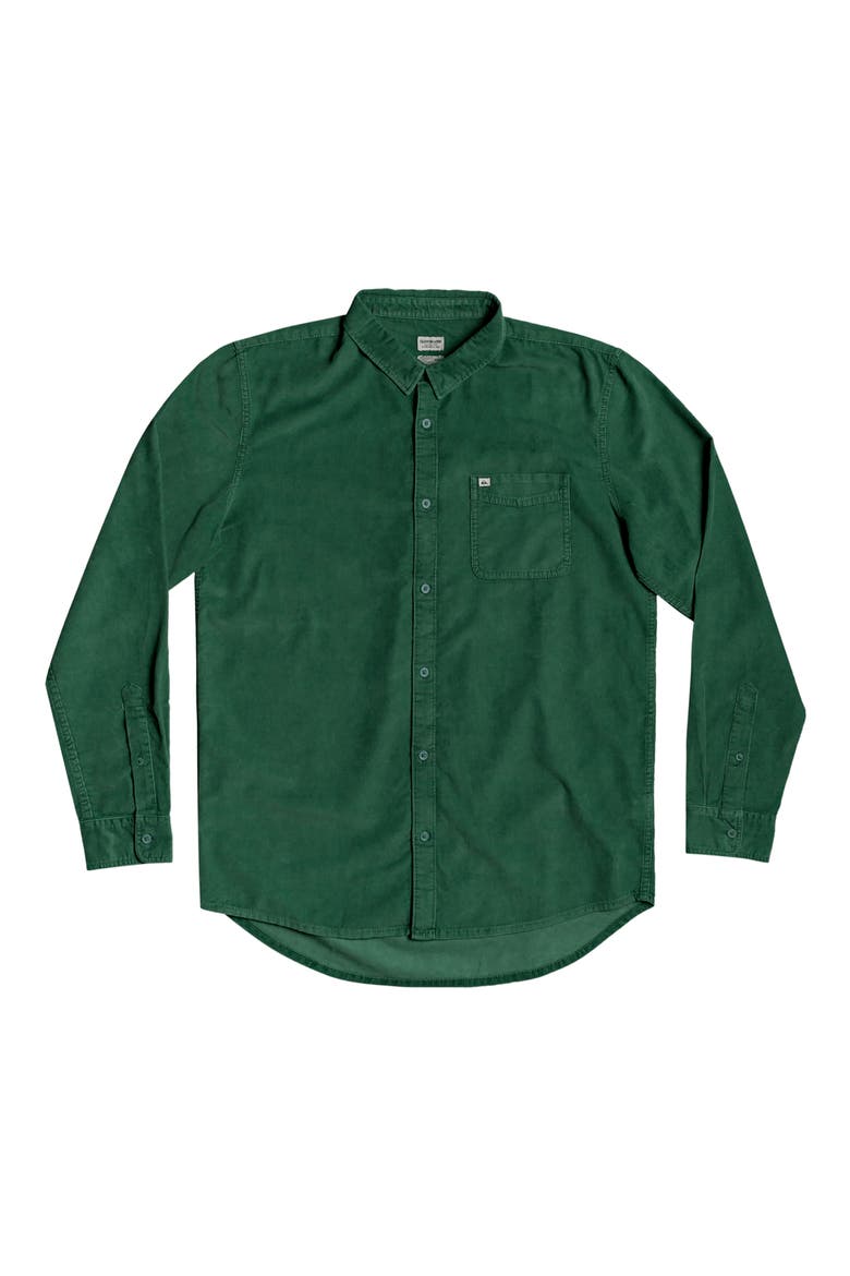Smoke Trail Button-Up Corduroy Shirt, Alternate, color, GREENER PASTURES