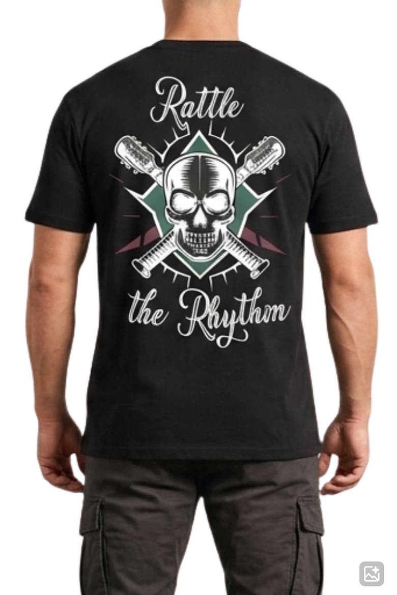 Rattle the Rhythm Graphic T-Shirt, Alternate, color, BLACK