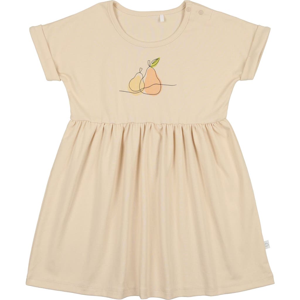 Pouf Pear Graphic Dress In Cream