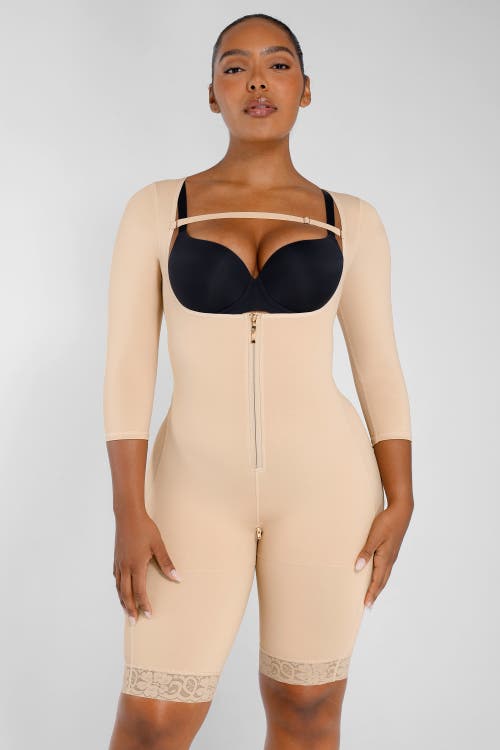 Shapellx Airslim Open Bust Butt-lifting Bodysuit In Ivory