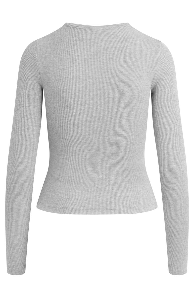 Favorite Daughter The Long Sleeve Rib Henley, Alternate, color, Heather Grey