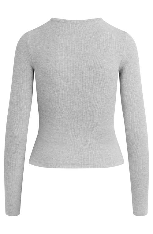 Favorite Daughter The Long Sleeve Rib Henley In Heather Grey
