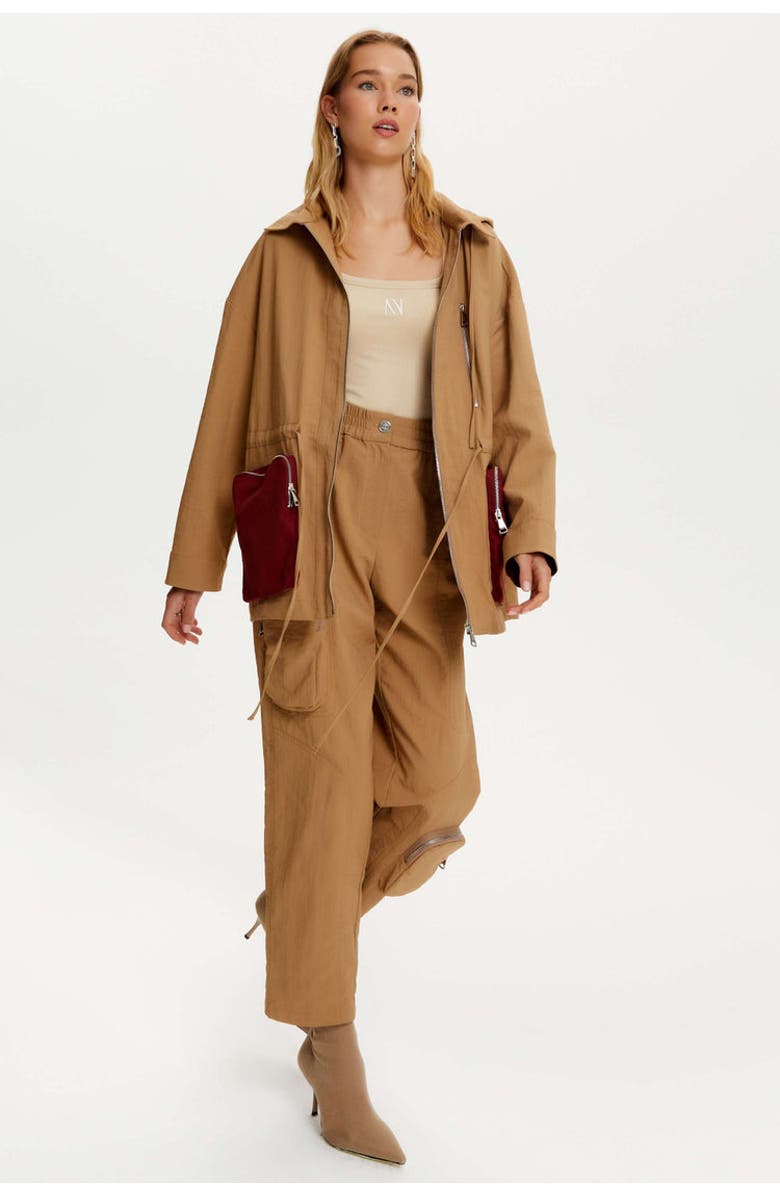 Nocturne High Waist Boyfriend Pants With Cargo Pockets, Alternate, color,