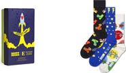 Happy Socks x Elton John Rocket Man Assorted 3-Pack Crew Socks