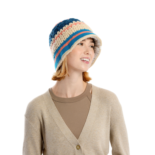 Nirvanna Designs Stripe Sun Hat In Blue Combo
