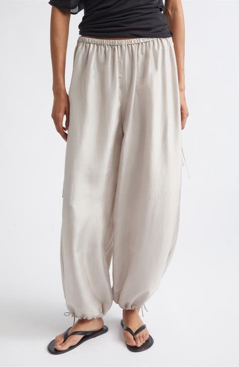 Adjustable Silk Balloon Pants