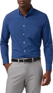 Mizzen+Main Leeward Trim Fit Midnight Navy Joel Plaid Button-Up Shirt