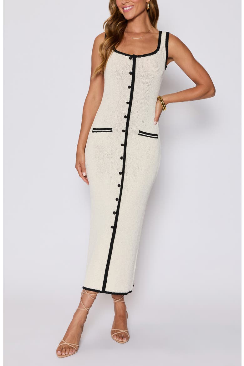 Contrast Midi Sweater Dress (Nordstrom Exclusive), Main, color, CREAM/ BLACK