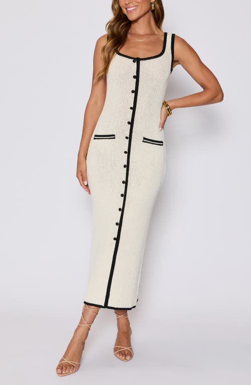 Vici Collection Contrast Midi Sweater Dress In White