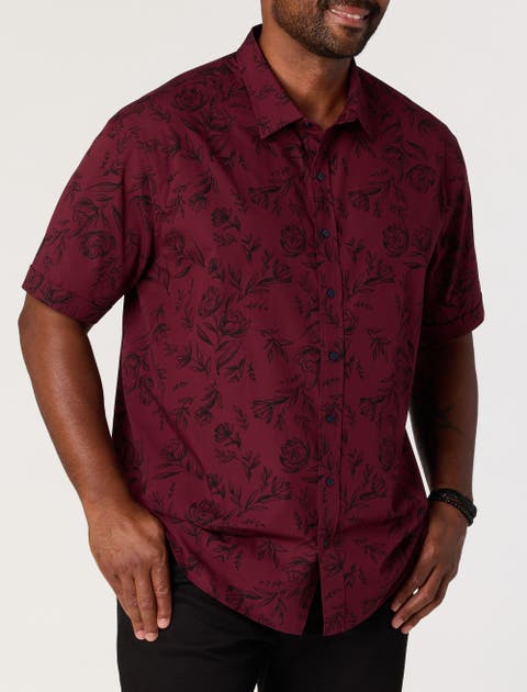 Big & Tall Tonal Floral Sport Shirt V4