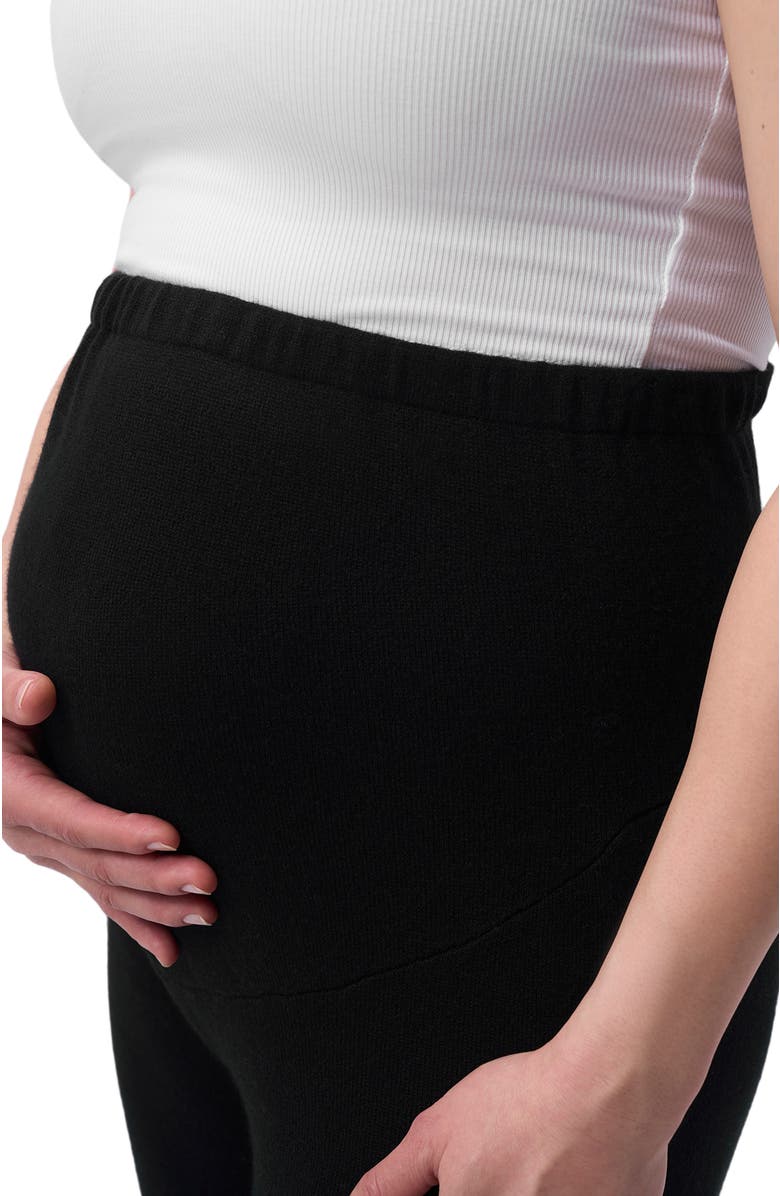 GOBI Mongolian Cashmere Wide-Leg Knitted Maternity Cashmere Pants, Alternate, color, Black