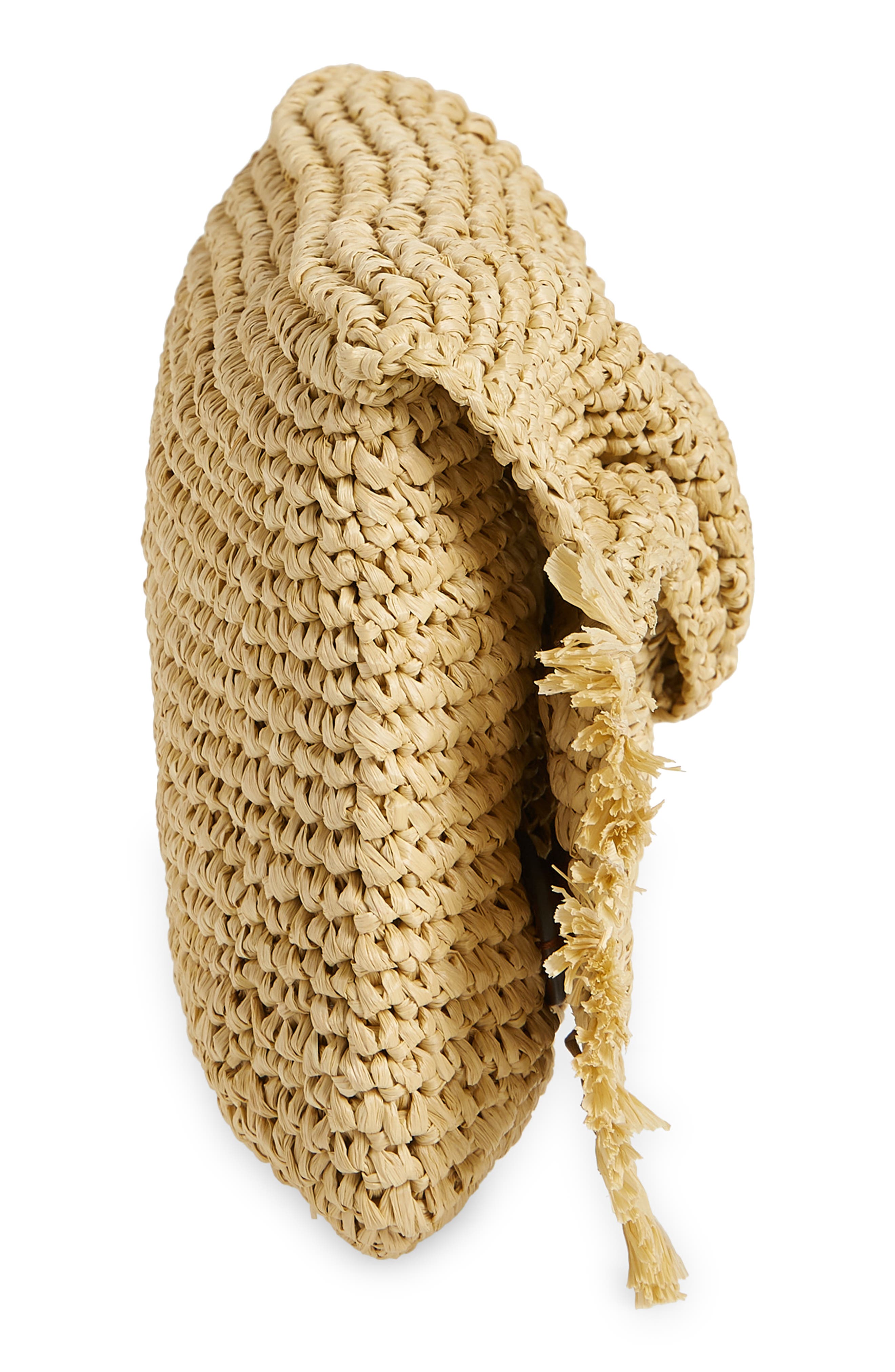 Anya Hindmarch Bow Crocheted Raffia Clutch, Alternate, color, 